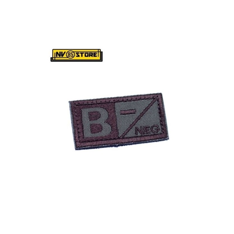Patch Gruppo Sanguigno B - Neg cm 5x2,5 Militare Softair Soccorso con Velcrogrip