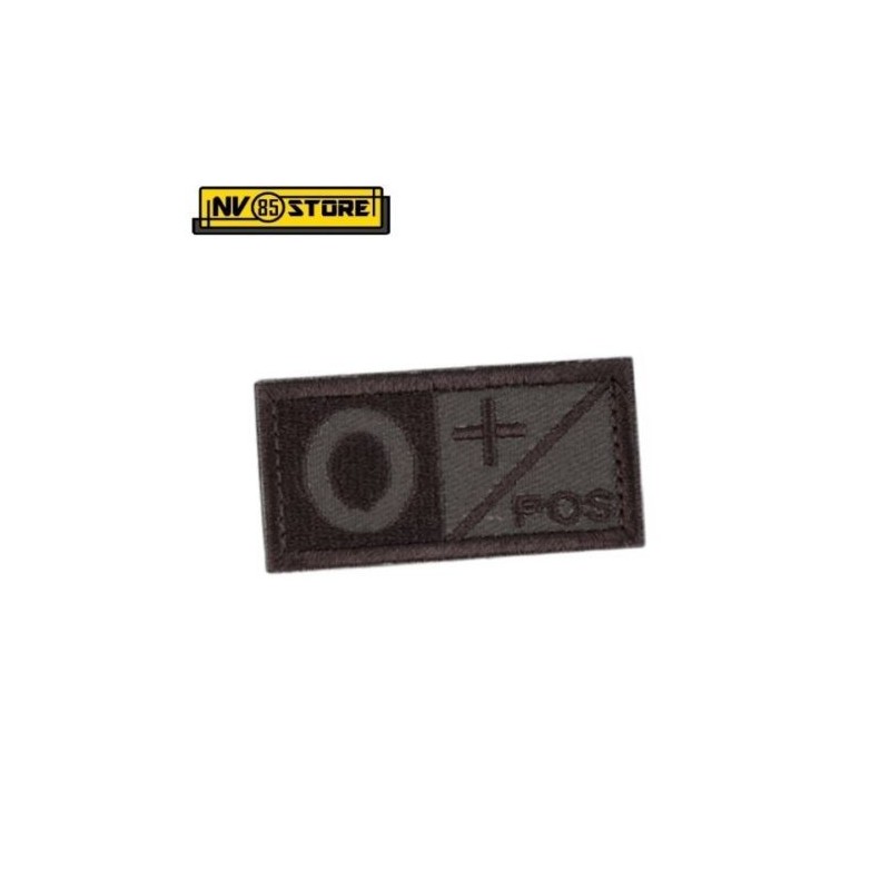 Patch Gruppo Sanguigno 0+ Pos cm 5x2,5 Militare Softair Soccorso con Velcrogrip