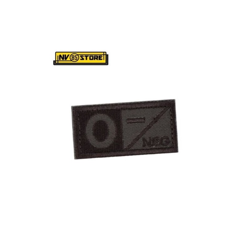 Patch Gruppo Sanguigno 0- Neg cm 5x2,5 Militare Softair Soccorso con Velcrogrip