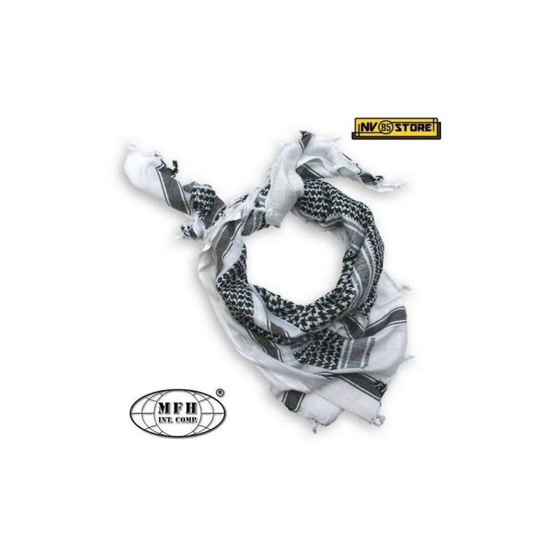 KEFIAH SCARF MFH ORIGINALE SCIARPA SCIALLE MILITARE ISRAELIANA 115x110 WHITE BK