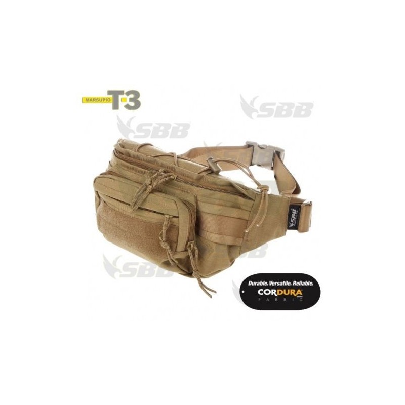 MARSUPIO VITA TRACOLLA SBB T3 in *VERA CORDURA* PORTA PISTOLA MULTITASCHE COYOTE