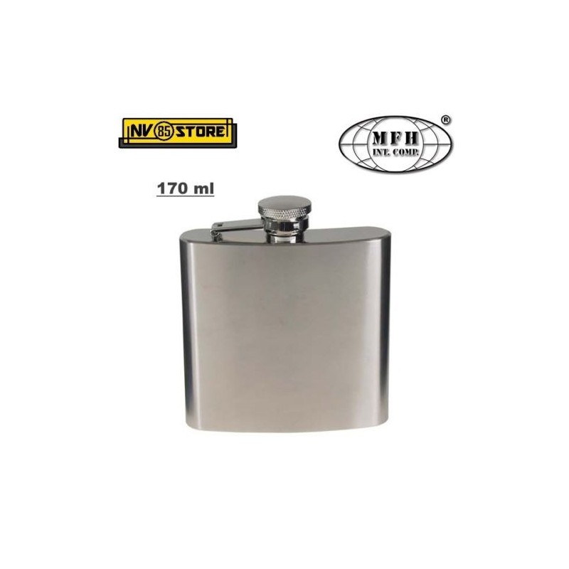 Fiaschetta Flask DeLuxe MFH Acciaio INOX 170ml 6oz Ermetica Portaliquori Whisky