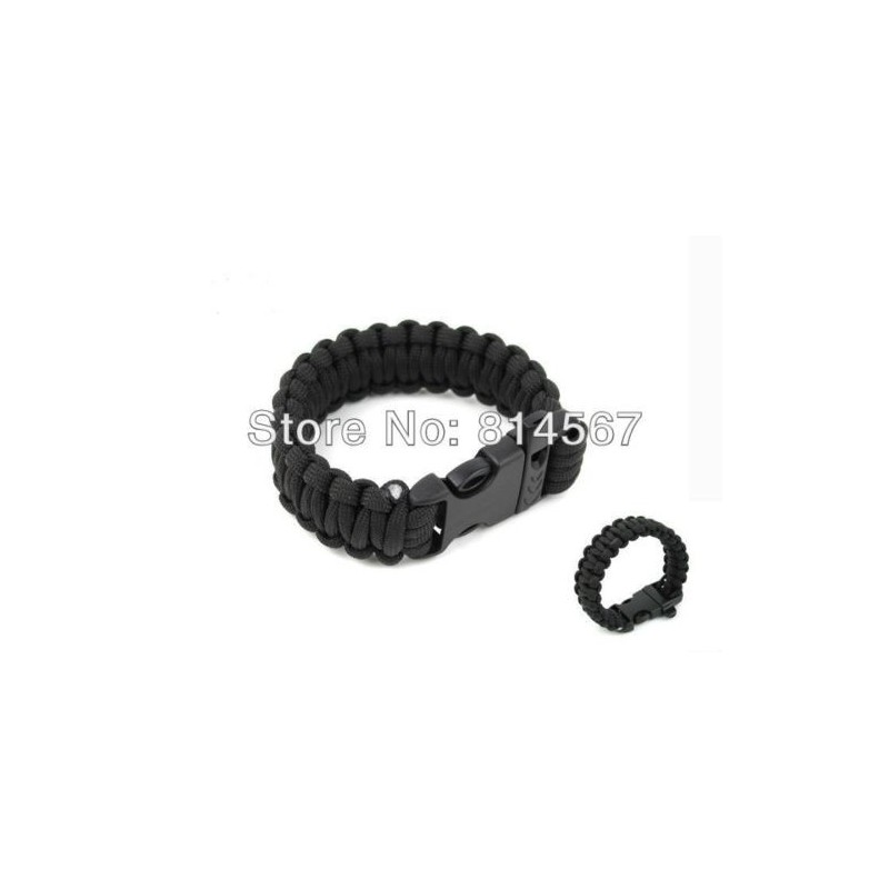 BRACCIALE BRACCIALETTO CORDA TRECCIA PARACORD 23cm CON FISCHIETTO SOS