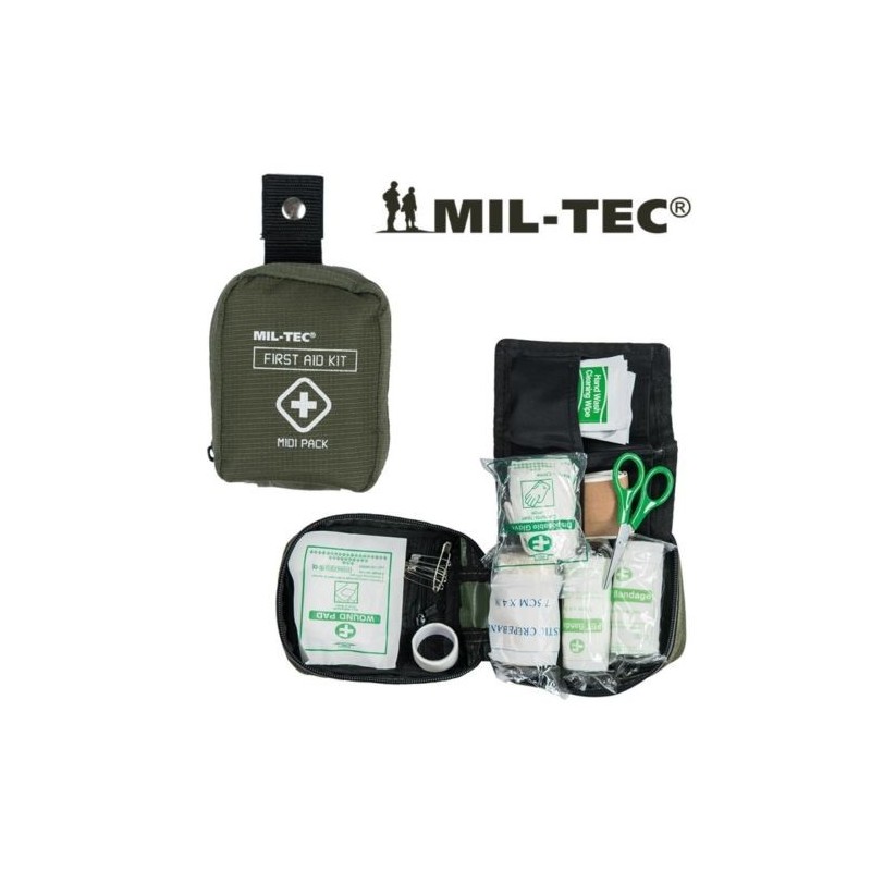 FIRST AID KIT PRIMO SOCCORSO EMERGENZA MIL-TEC TASCA PRONTO SOCCORSO LARGE RP OD