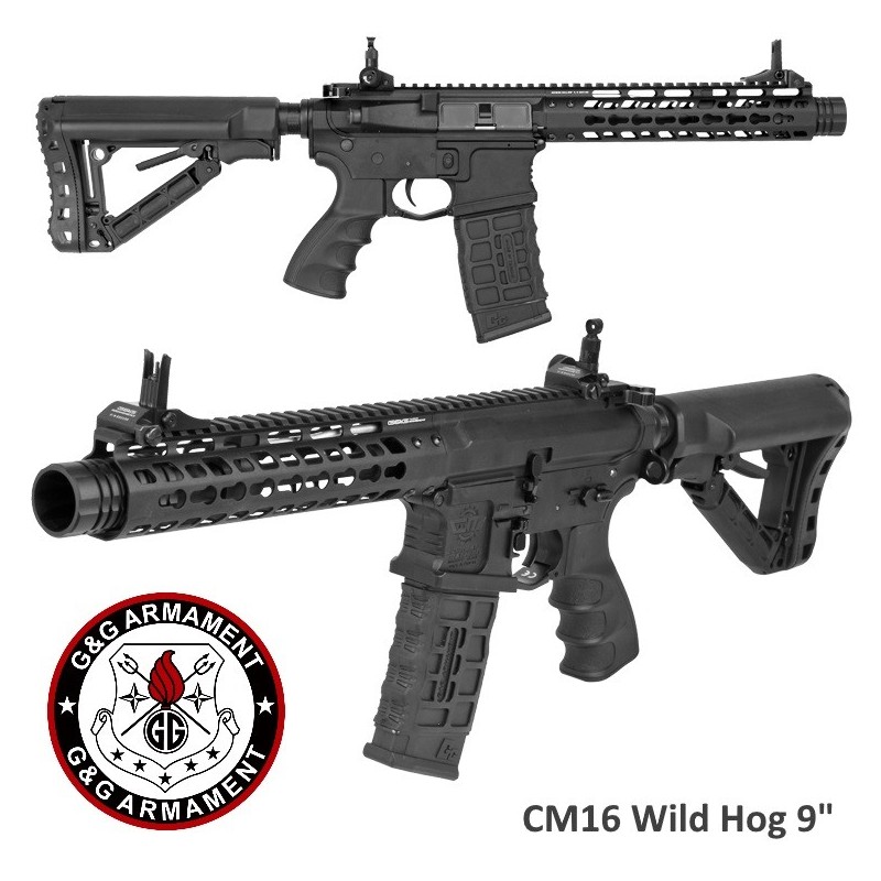 Fucile Elettrico G&G Armament CM16 Wild Hog 9" Mosfet Keymod M4 Softair 6mm