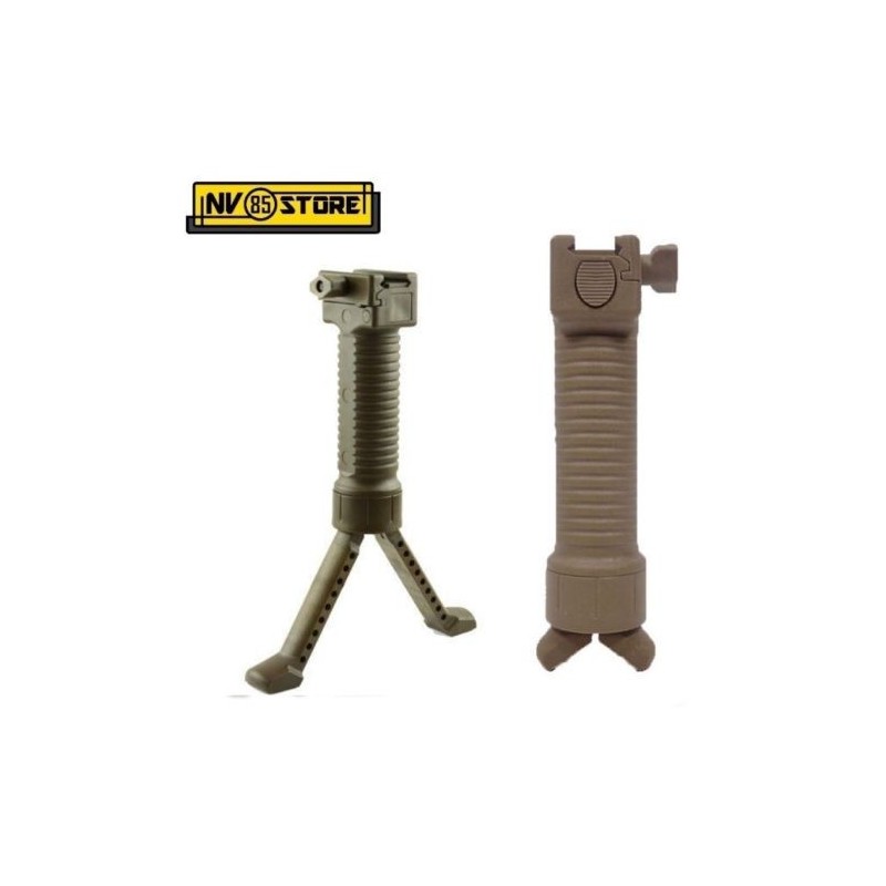 Impugnatura e Bipiede Richiudibile per Fucile Attacco 20mm Slitta RIS Weawer Tan