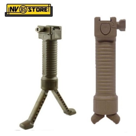 Impugnatura e Bipiede Richiudibile per Fucile Attacco 20mm Slitta RIS Weawer Tan