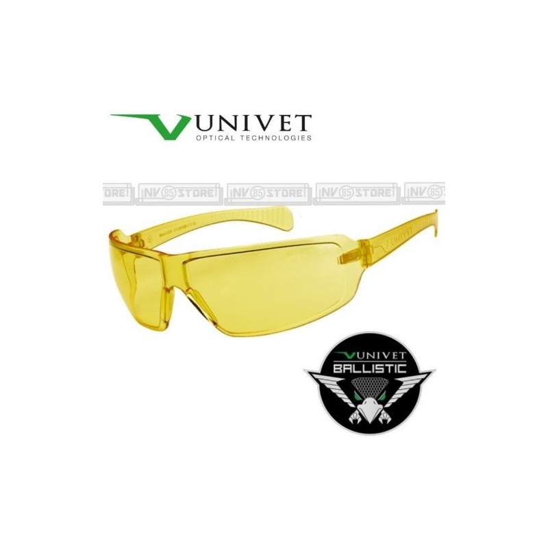 Occhiali UNIVET 553 BALLISTIC Balistici Lenti con Protezione Balistica GIALLO