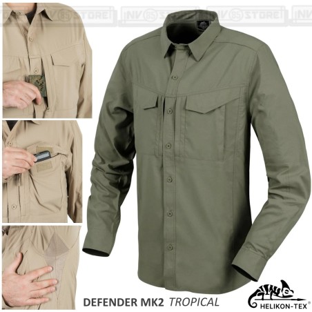 Camicia HELIKON-TEX Defender MK2 Tropical Shirt Militare Outdoor DARK OLIVE